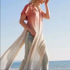 Free People Double Dip Boho Maxi Tunic Top Size M
